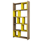 Bibliotecă Box, Diverse culori, 80x22x170 cm - Nuc - Galben | SKU: 845HCT3604 | Bibliotecă Box, 80x22x170 cm, varianta Nuc - Galben, produs pentru amenajarea locuinței, disponibil online în România la CasaMob