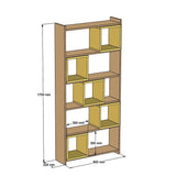 Bibliotecă Box, Diverse culori, 80x22x170 cm - Nuc - Galben | SKU: 845HCT3604 | Bibliotecă Box, 80x22x170 cm, varianta Nuc - Galben, produs pentru amenajarea locuinței, disponibil online în România la CasaMob