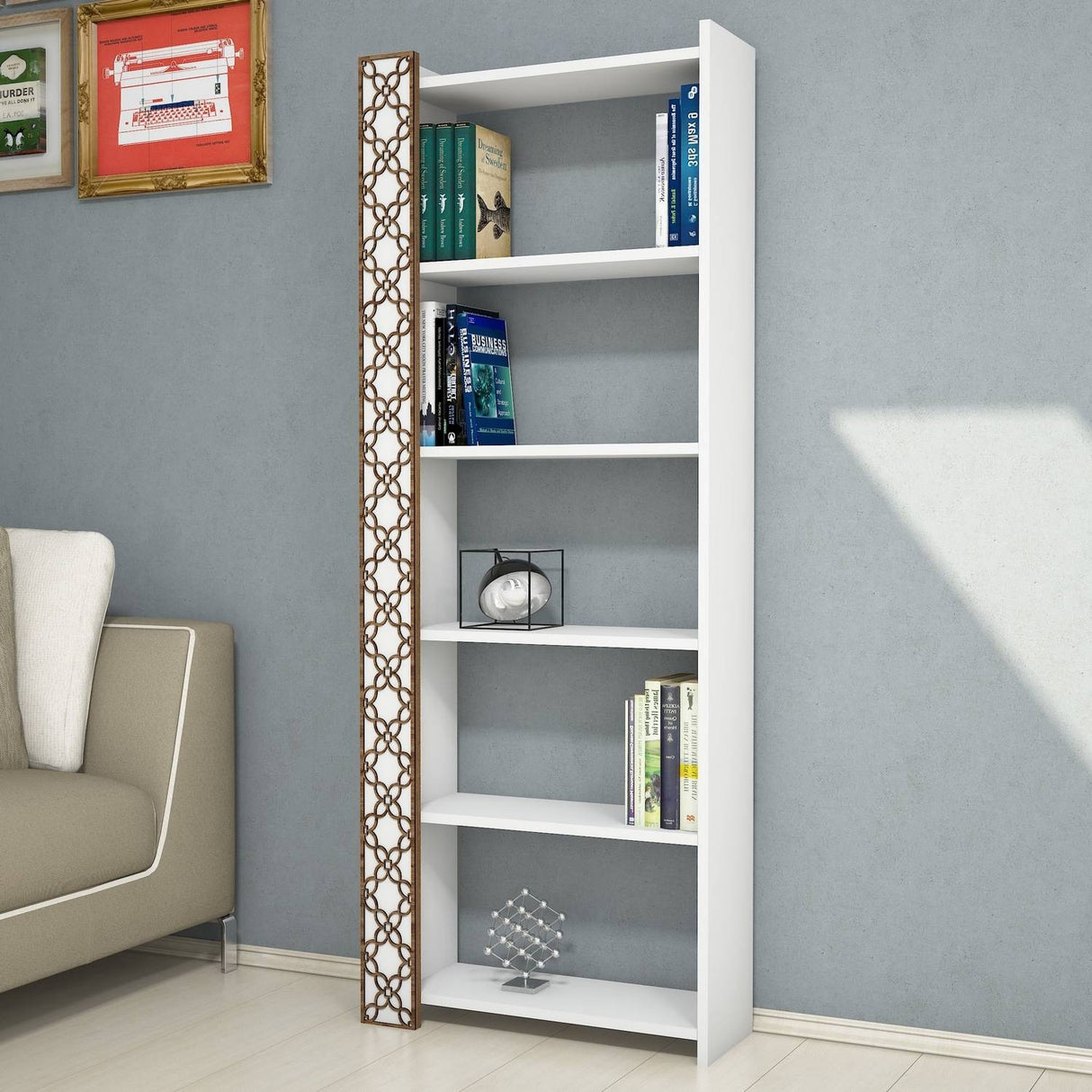 Bibliotecă City, Diverse culori, 65x24x170 cm - Alb | SKU: 845HCT3605 | Bibliotecă City, 65x24x170 cm, varianta Alb, produs pentru amenajarea locuinței, disponibil online în România la CasaMob