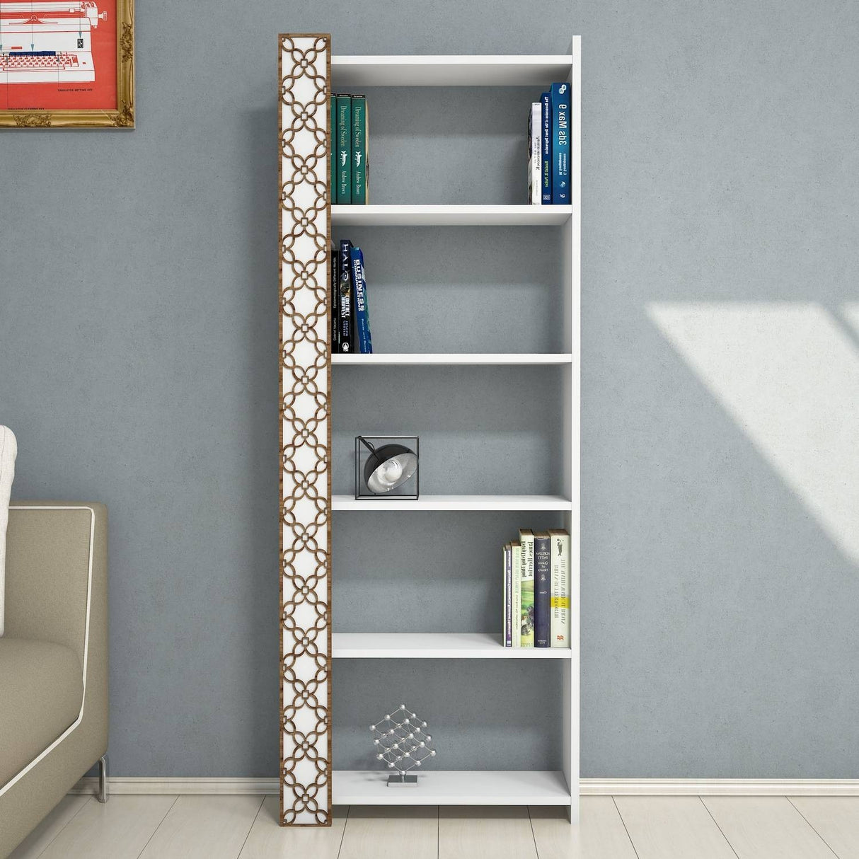 Bibliotecă City, Diverse culori, 65x24x170 cm - Alb | SKU: 845HCT3605 | Bibliotecă City, 65x24x170 cm, varianta Alb, produs pentru amenajarea locuinței, disponibil online în România la CasaMob