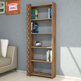 Bibliotecă City, Diverse culori, 65x24x170 cm - Nuc | SKU: 845HCT3607 | Bibliotecă City, 65x24x170 cm, varianta Nuc, produs pentru amenajarea locuinței, disponibil online în România la CasaMob