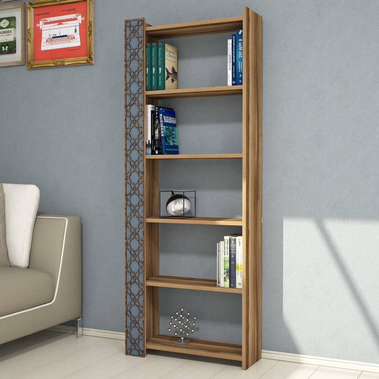 Bibliotecă City, Diverse culori, 65x24x170 cm - Nuc - Chalcedony | SKU: 845HCT3608 | Bibliotecă City, 65x24x170 cm, varianta Nuc - Chalcedony, produs pentru amenajarea locuinței, disponibil online în România la CasaMob