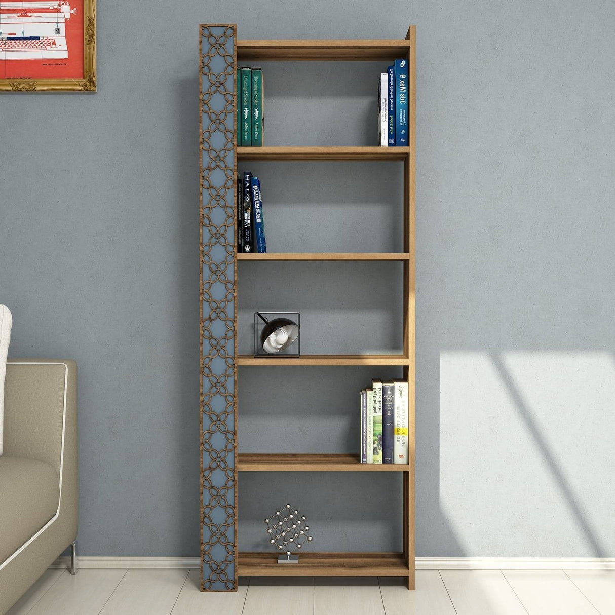 Bibliotecă City, Diverse culori, 65x24x170 cm - Nuc - Chalcedony | SKU: 845HCT3608 | Bibliotecă City, 65x24x170 cm, varianta Nuc - Chalcedony, produs pentru amenajarea locuinței, disponibil online în România la CasaMob