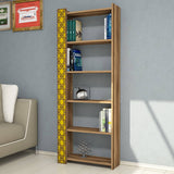 Bibliotecă City, Diverse culori, 65x24x170 cm - Nuc - Galben | SKU: 845HCT3610 | Bibliotecă City, 65x24x170 cm, varianta Nuc - Galben, produs pentru amenajarea locuinței, disponibil online în România la CasaMob