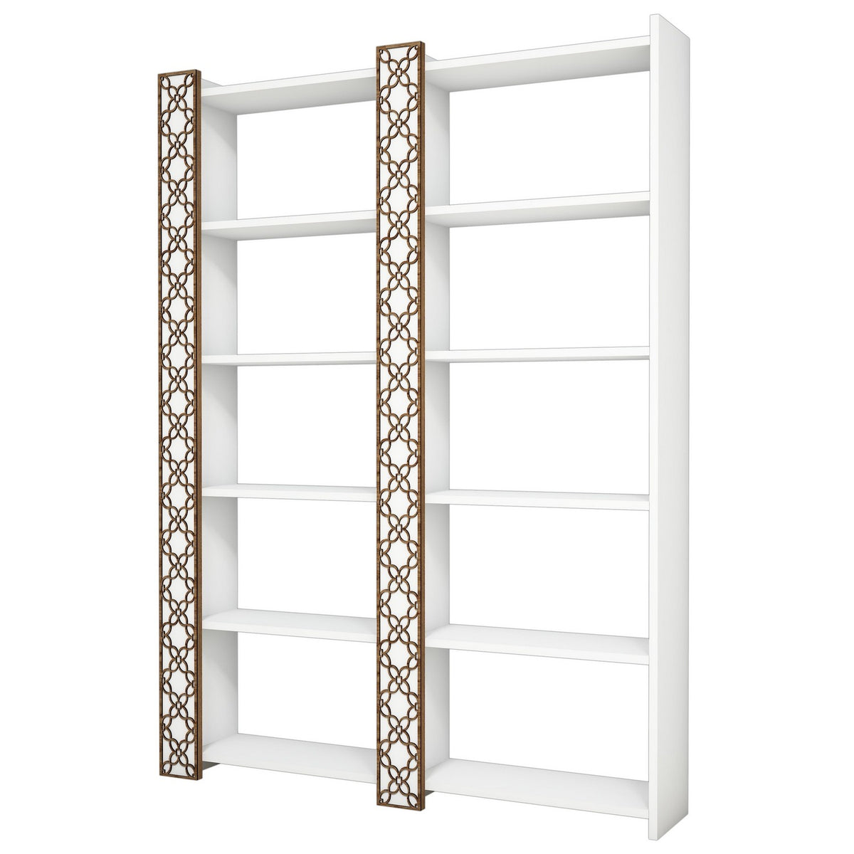 Alb | SKU: 845HCT3611 | Bibliotecă City 2, 125x24x170 cm, varianta Alb, produs pentru amenajarea locuinței, disponibil online în România la CasaMob