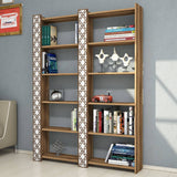 Bibliotecă City 2, Diverse culori, 125x24x170 cm - Nuc - Alb | SKU: 845HCT3612 | Bibliotecă City 2, 125x24x170 cm, varianta Nuc - Alb, produs pentru amenajarea locuinței, disponibil online în România la CasaMob