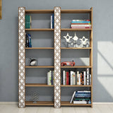 Bibliotecă City 2, Diverse culori, 125x24x170 cm - Nuc - Alb | SKU: 845HCT3612 | Bibliotecă City 2, 125x24x170 cm, varianta Nuc - Alb, produs pentru amenajarea locuinței, disponibil online în România la CasaMob