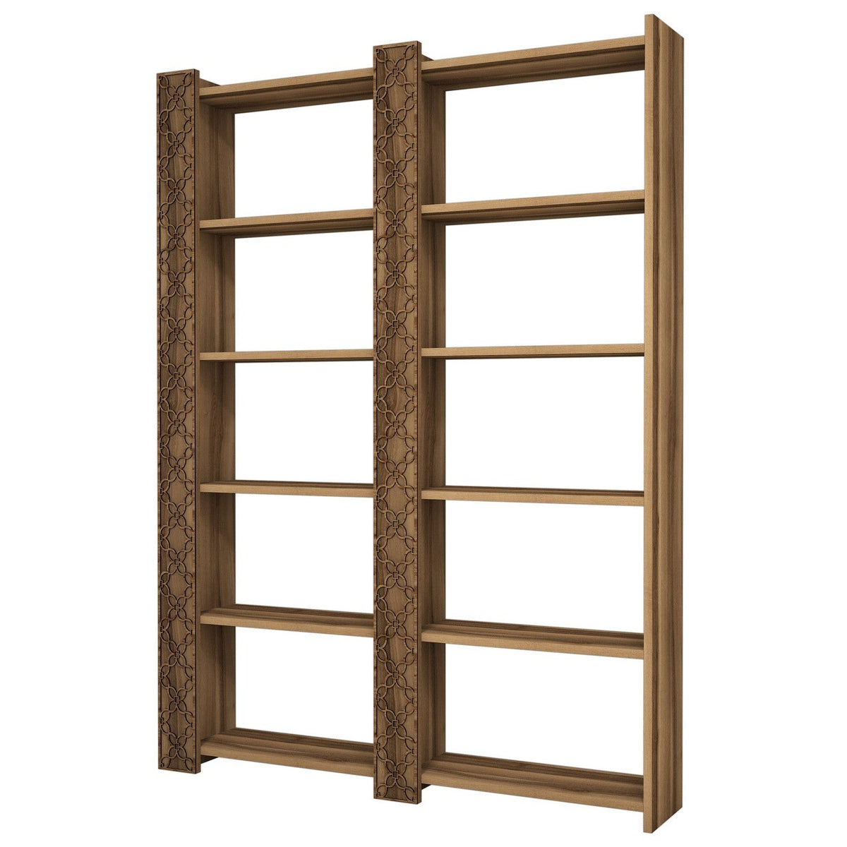 Nuc | SKU: 845HCT3613 | Bibliotecă City 2, 125x24x170 cm, varianta Nuc, produs pentru amenajarea locuinței, disponibil online în România la CasaMob