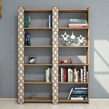 Bibliotecă City 2, Diverse culori, 125x24x170 cm - Nuc - Crem | SKU: 845HCT3615 | Bibliotecă City 2, 125x24x170 cm, varianta Nuc - Crem, produs pentru amenajarea locuinței, disponibil online în România la CasaMob