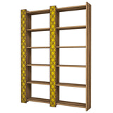 Bibliotecă City 2, Diverse culori, 125x24x170 cm - Nuc - Galben | SKU: 845HCT3616 | Bibliotecă City 2, 125x24x170 cm, varianta Nuc - Galben, produs pentru amenajarea locuinței, disponibil online în România la CasaMob