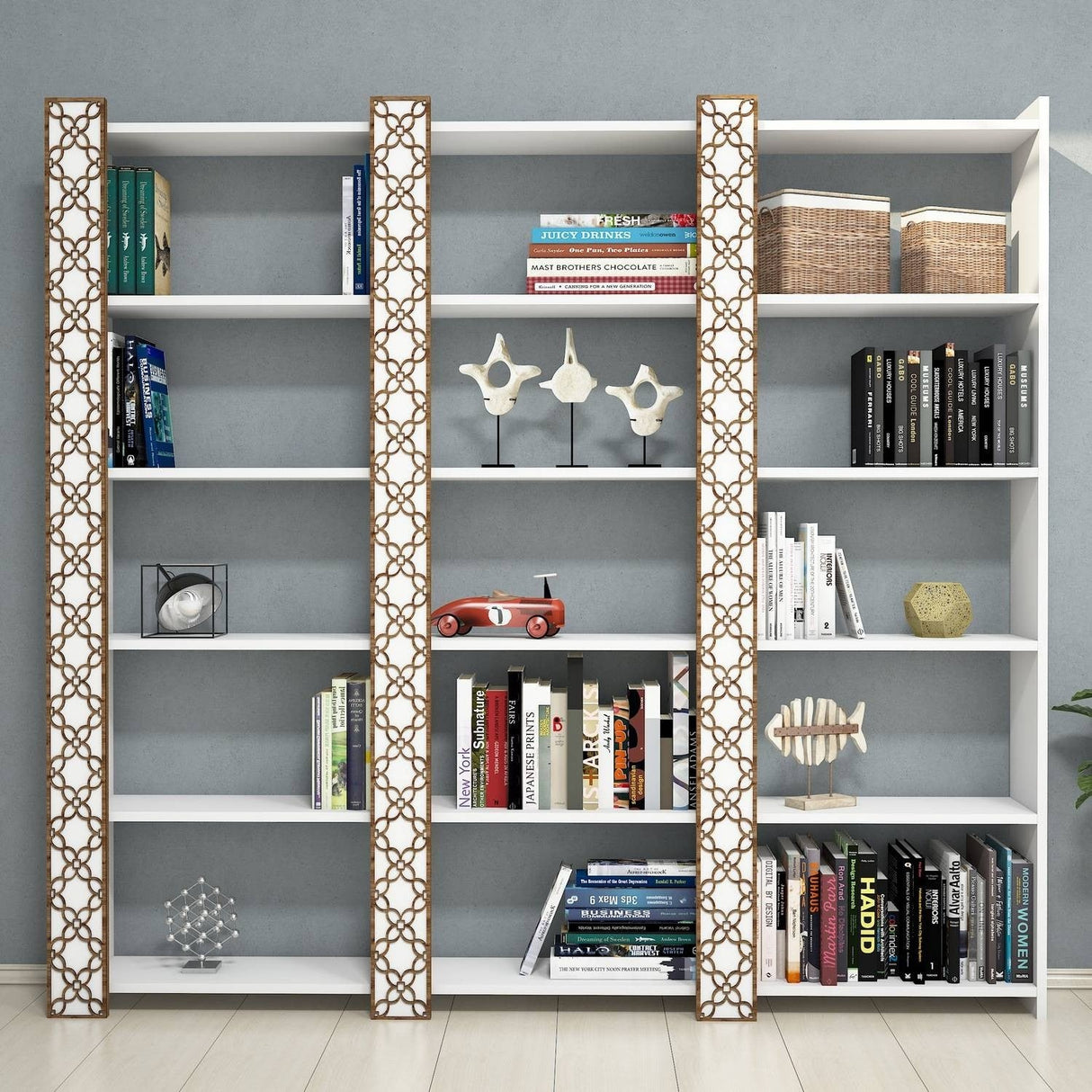 Bibliotecă City 3, Diverse culori, 185x24x170 cm - Alb | SKU: 845HCT3617 | Bibliotecă City 3, 185x24x170 cm, varianta Alb, produs pentru amenajarea locuinței, disponibil online în România la CasaMob
