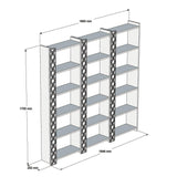 Bibliotecă City 3, Diverse culori, 185x24x170 cm - Nuc - Alb | SKU: 845HCT3618 | Bibliotecă City 3, 185x24x170 cm, varianta Nuc - Alb, produs pentru amenajarea locuinței, disponibil online în România la CasaMob