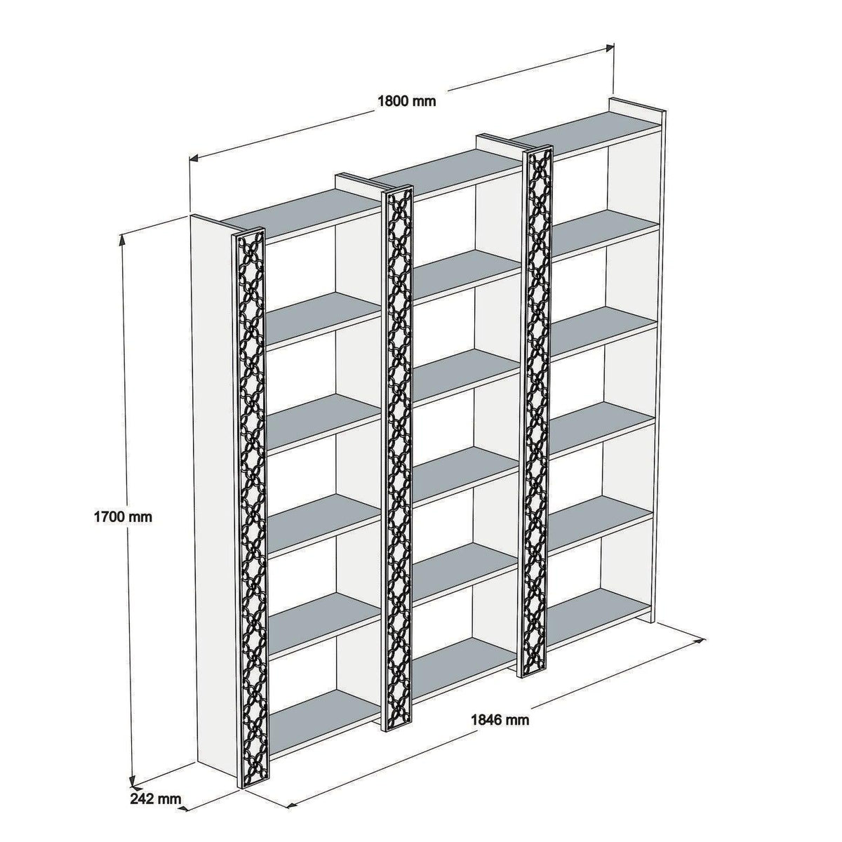 Nuc - Alb | SKU: 845HCT3618 | Bibliotecă City 3, 185x24x170 cm, varianta Nuc - Alb, produs pentru amenajarea locuinței, disponibil online în România la CasaMob