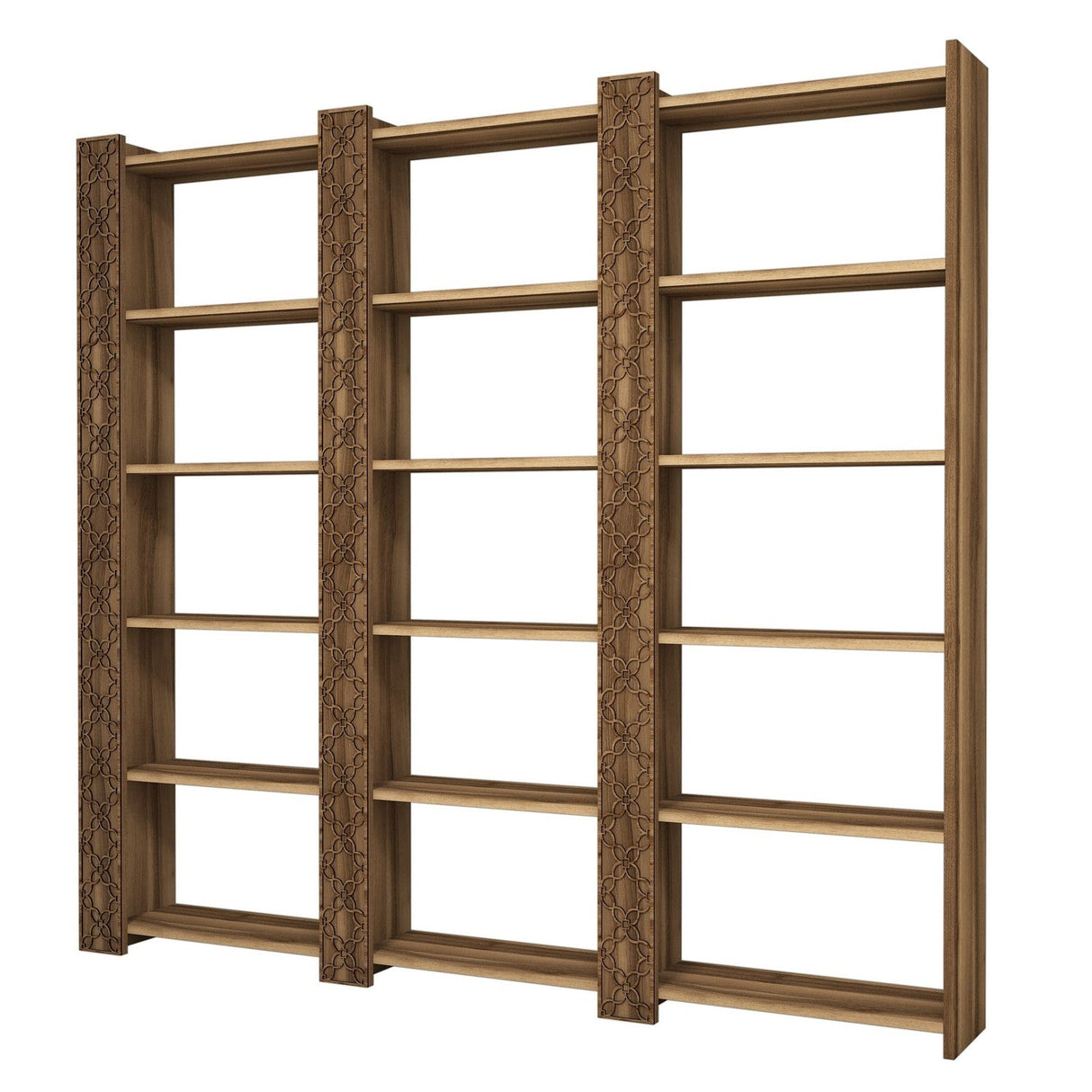 Bibliotecă City 3, Diverse culori, 185x24x170 cm - Nuc | SKU: 845HCT3619 | Bibliotecă City 3, 185x24x170 cm, varianta Nuc, produs pentru amenajarea locuinței, disponibil online în România la CasaMob