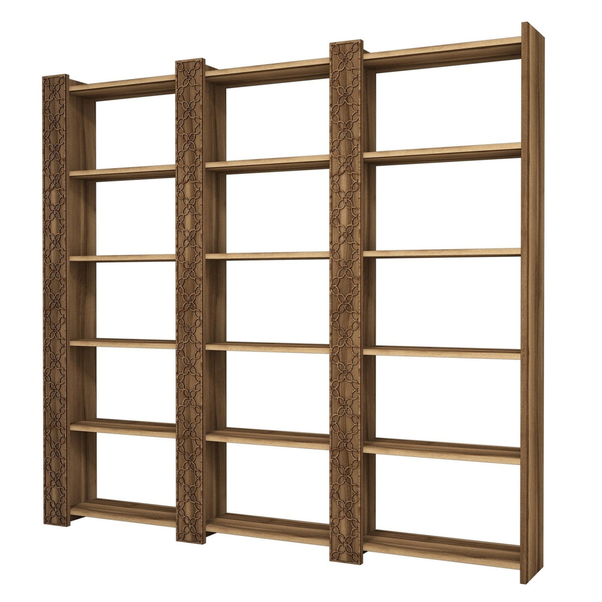 Nuc | SKU: 845HCT3619 | Bibliotecă City 3, 185x24x170 cm, varianta Nuc, produs pentru amenajarea locuinței, disponibil online în România la CasaMob