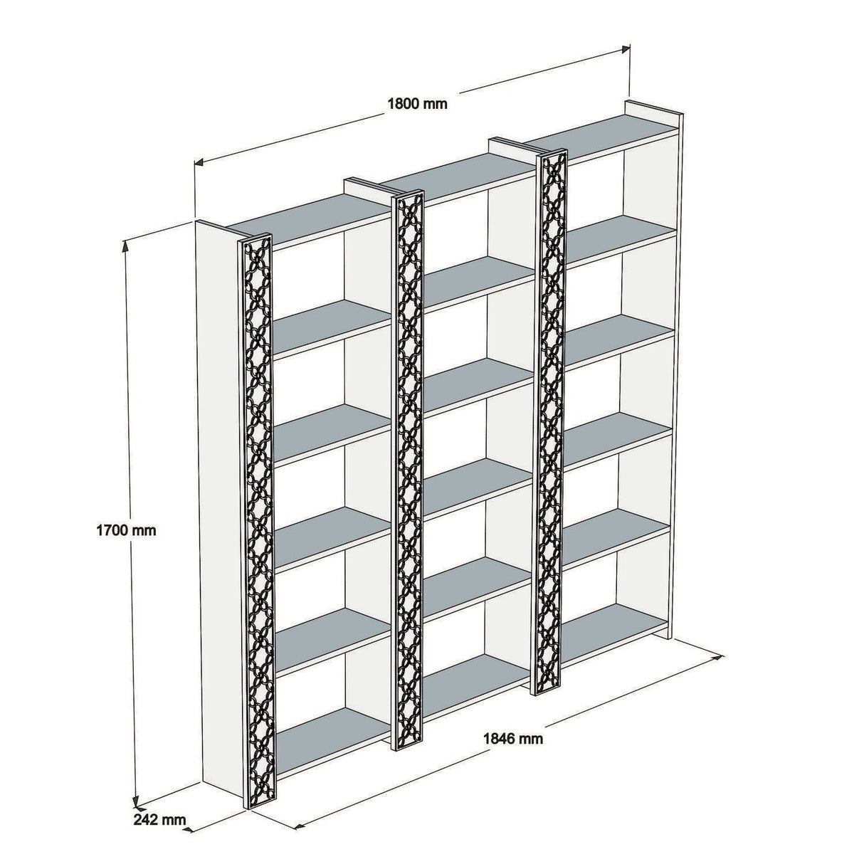 Bibliotecă City 3, Diverse culori, 185x24x170 cm - Nuc - Crem | SKU: 845HCT3621 | Bibliotecă City 3, 185x24x170 cm, varianta Nuc - Crem, produs pentru amenajarea locuinței, disponibil online în România la CasaMob