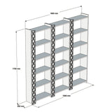 Bibliotecă City 3, Diverse culori, 185x24x170 cm - Nuc - Crem | SKU: 845HCT3621 | Bibliotecă City 3, 185x24x170 cm, varianta Nuc - Crem, produs pentru amenajarea locuinței, disponibil online în România la CasaMob