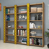 Bibliotecă City 3, Diverse culori, 185x24x170 cm - Nuc - Galben | SKU: 845HCT3622 | Bibliotecă City 3, 185x24x170 cm, varianta Nuc - Galben, produs pentru amenajarea locuinței, disponibil online în România la CasaMob