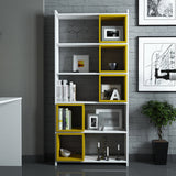 Bibliotecă Box, Diverse culori, 80x22x170 cm - Alb - Galben | SKU: 845HCT3628 | Bibliotecă Box, 80x22x170 cm, varianta Alb - Galben, produs pentru amenajarea locuinței, disponibil online în România la CasaMob