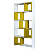Bibliotecă Box, Diverse culori, 80x22x170 cm - Alb - Galben | SKU: 845HCT3628 | Bibliotecă Box, 80x22x170 cm, varianta Alb - Galben, produs pentru amenajarea locuinței, disponibil online în România la CasaMob