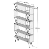 Bibliotecă Extra, Diverse culori, 90x22x167 cm - Nuc | SKU: 845HCT3632 | Bibliotecă Extra, 90x22x167 cm, varianta Nuc, produs pentru amenajarea locuinței, disponibil online în România la CasaMob