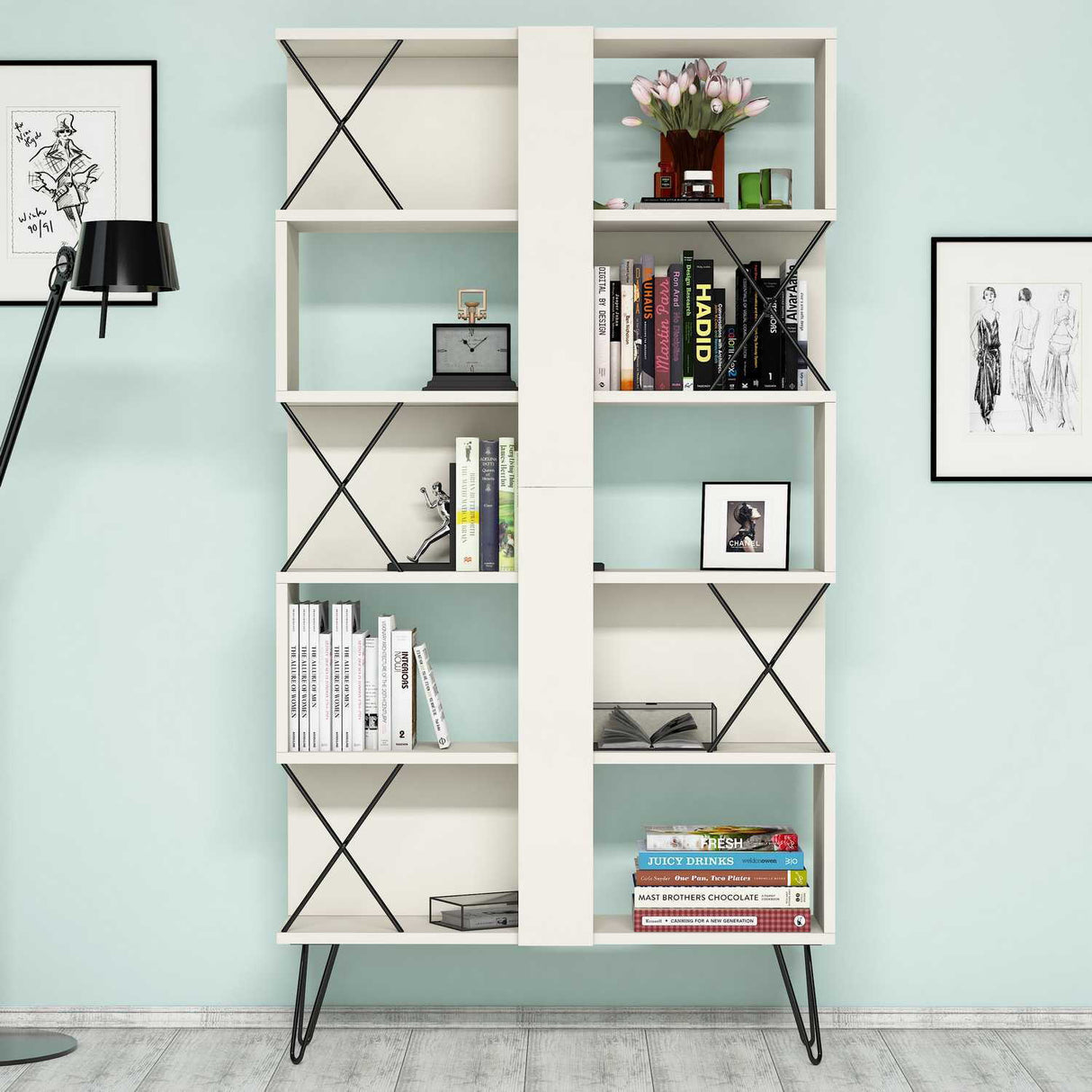 Bibliotecă Extra, Diverse culori, 90x22x167 cm - Crem | SKU: 845HCT3633 | Bibliotecă Extra, 90x22x167 cm, varianta Crem, produs pentru amenajarea locuinței, disponibil online în România la CasaMob