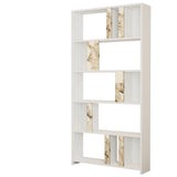 Bibliotecă Lima Marble, Alb, 90x20x180 cm