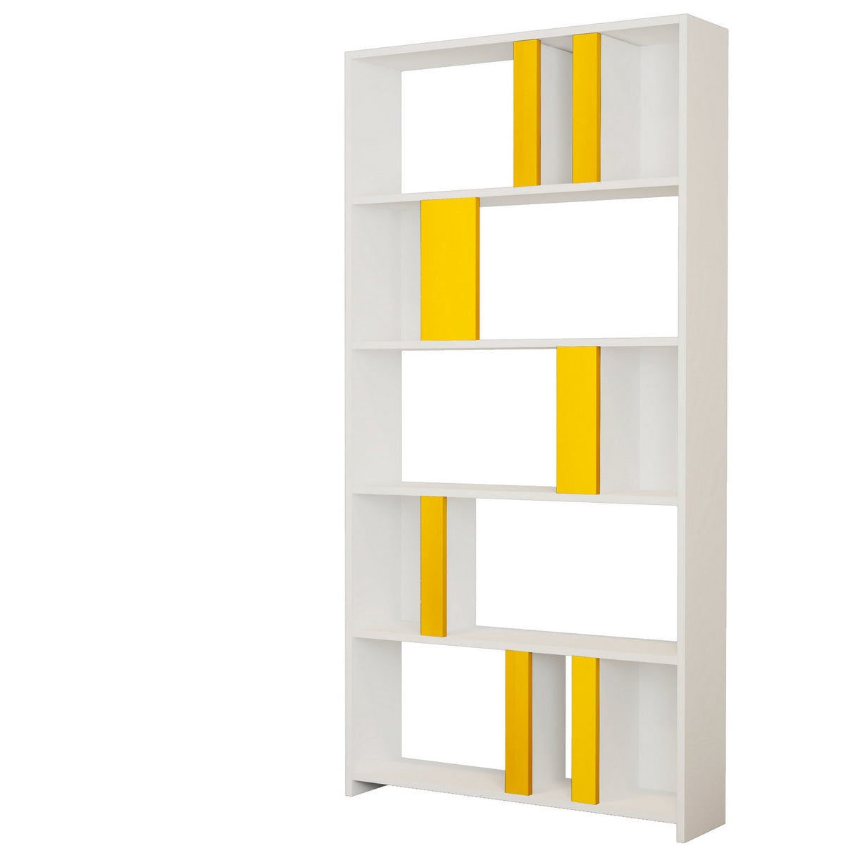 Bibliotecă Lima, Diverse culori, 90x20x180 cm - Alb - Galben | SKU: 845HCT3639 | Bibliotecă Lima, 90x20x180 cm, varianta Alb - Galben, produs pentru amenajarea locuinței, disponibil online în România la CasaMob