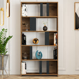 Bibliotecă Lima, Diverse culori, 90x20x180 cm - Nuc - Antracit | SKU: 845HCT3640 | Bibliotecă Lima, 90x20x180 cm, varianta Nuc - Antracit, produs pentru amenajarea locuinței, disponibil online în România la CasaMob