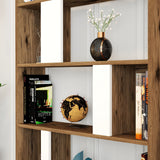 Bibliotecă Lima, Diverse culori, 90x20x180 cm - Nuc - Alb | SKU: 845HCT3642 | Bibliotecă Lima, 90x20x180 cm, varianta Nuc - Alb, produs pentru amenajarea locuinței, disponibil online în România la CasaMob