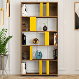 Bibliotecă Lima, Diverse culori, 90x20x180 cm - Nuc - Galben | SKU: 845HCT3645 | Bibliotecă Lima, 90x20x180 cm, varianta Nuc - Galben, produs pentru amenajarea locuinței, disponibil online în România la CasaMob