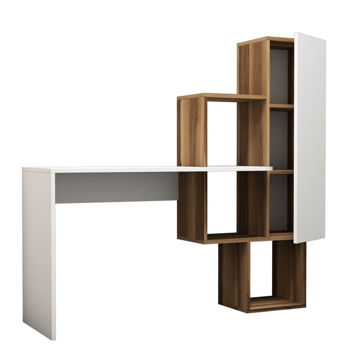 Birou Açelya, Diverse culori, 145x45x75 cm - Nuc - Alb | SKU: 845HCT3802 | Birou Açelya, 145x45x75 cm, varianta Nuc - Alb, produs pentru amenajarea locuinței, disponibil online în România la CasaMob