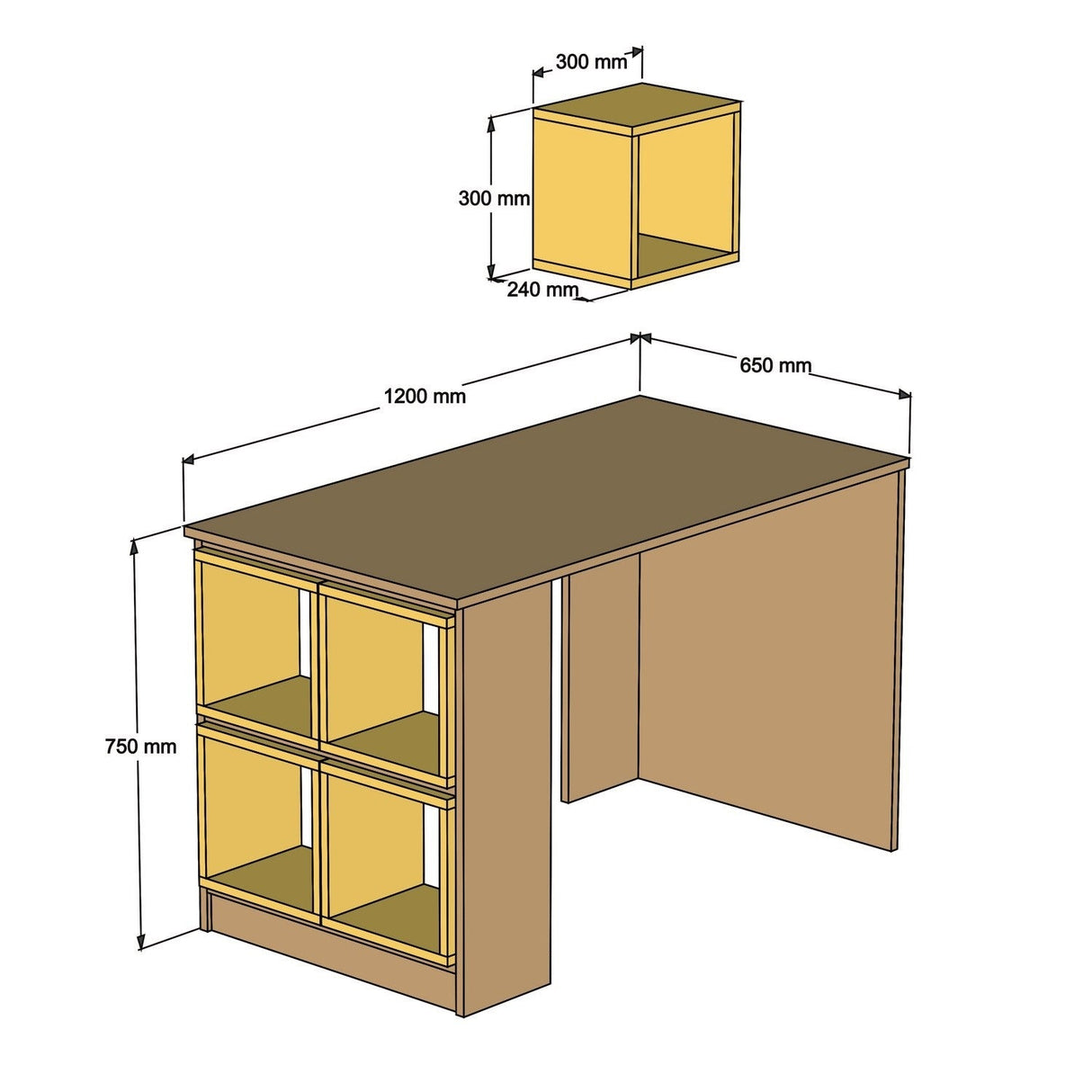 Birou Box, Diverse culori, 120x65x75 cm - Nuc - Chalcedony | SKU: 845HCT3805 | Birou Box, 120x65x75 cm, varianta Nuc - Chalcedony, produs pentru amenajarea locuinței, disponibil online în România la CasaMob