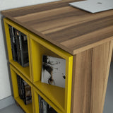Birou Box, Diverse culori, 120x65x75 cm - Nuc - Galben | SKU: 845HCT3807 | Birou Box, 120x65x75 cm, varianta Nuc - Galben, produs pentru amenajarea locuinței, disponibil online în România la CasaMob
