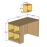 Birou Box, Diverse culori, 120x65x75 cm - Alb - Galben | SKU: 845HCT3815 | Birou Box, 120x65x75 cm, varianta Alb - Galben, produs pentru amenajarea locuinței, disponibil online în România la CasaMob