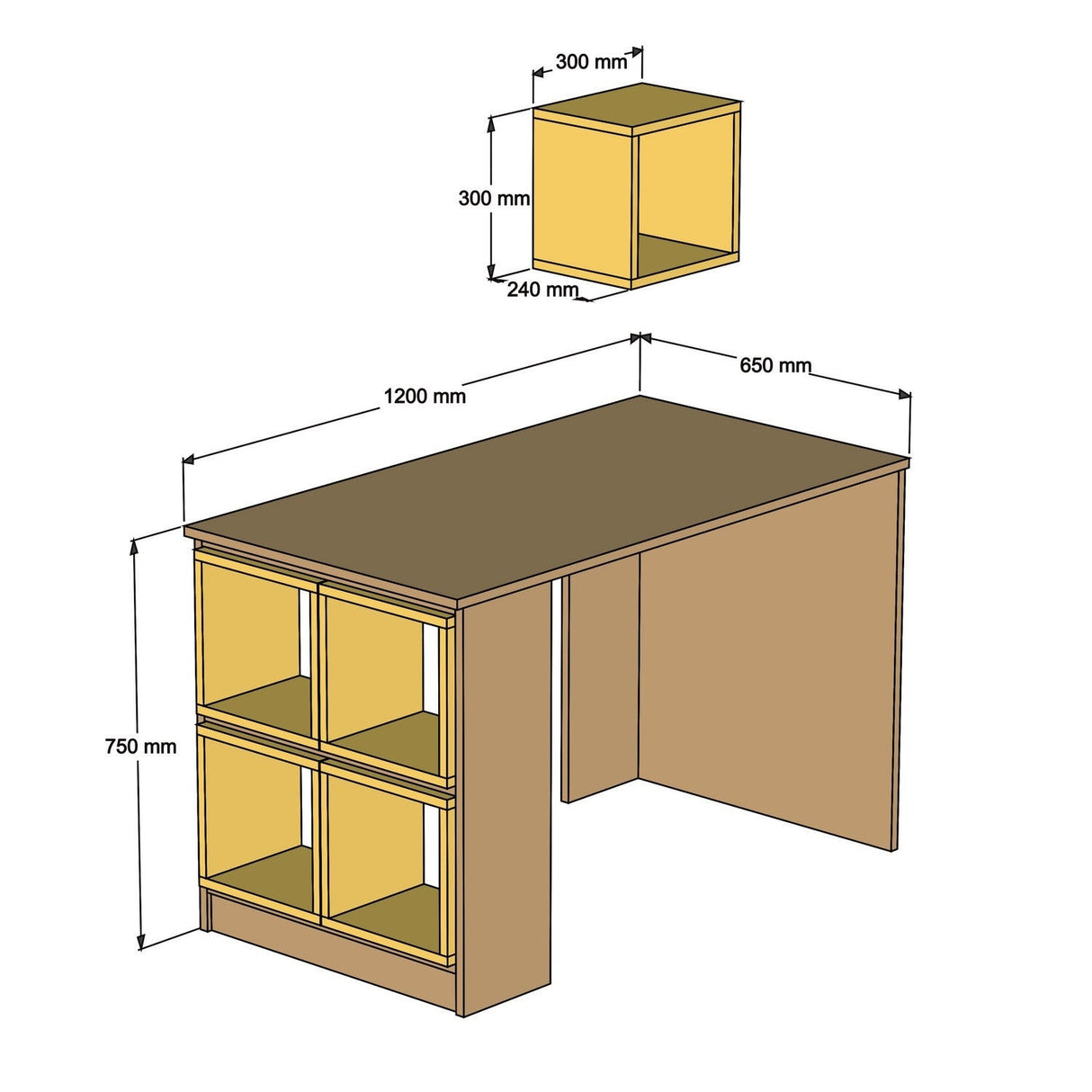 Birou Box, Diverse culori, 120x65x75 cm - Alb - Albastru | SKU: 845HCT3816 | Birou Box, 120x65x75 cm, varianta Alb - Albastru, produs pentru amenajarea locuinței, disponibil online în România la CasaMob