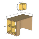 Birou Box, Diverse culori, 120x65x75 cm - Alb - Albastru | SKU: 845HCT3816 | Birou Box, 120x65x75 cm, varianta Alb - Albastru, produs pentru amenajarea locuinței, disponibil online în România la CasaMob