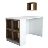 Birou Box, Diverse culori, 120x65x75 cm - Alb - Nuc | SKU: 845HCT3817 | Birou Box, 120x65x75 cm, varianta Alb - Nuc, produs pentru amenajarea locuinței, disponibil online în România la CasaMob