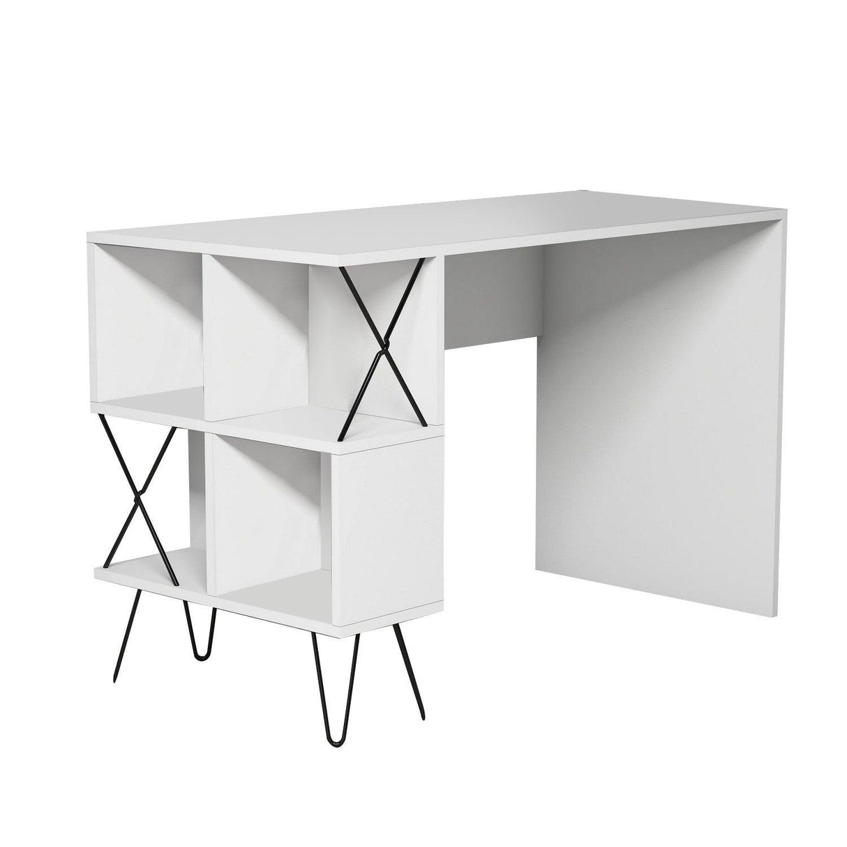 Birou Extra cu rafturi,  120 x 79 x 60 cm - Alb, SKU 845HCT3818