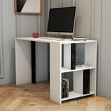 Birou Lima - White, Black Marble, Alb - Negru, 120x60x75 cm