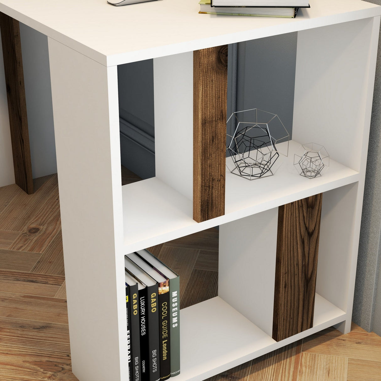 Birou Lima, Diverse culori, 120x60x75 cm - Alb - Nuc | SKU: 845HCT3836 | Birou Lima, 120x60x75 cm, varianta Alb - Nuc, produs pentru amenajarea locuinței, disponibil online în România la CasaMob