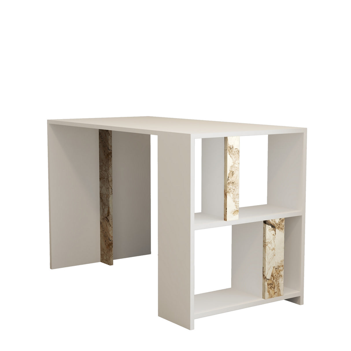 Birou Lima Marble, Alb, 120x60x75 cm