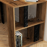 Birou Lima - Walnut, Black Marble, Nuc - Negru, 120x60x75 cm