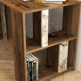 Birou Lima - Walnut, White Marble, Nuc - Alb, 120x60x75 cm