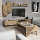 Set mobilă pentru sufragerie Beril, Diverse culori, 180x37x40 cm - Stejar | SKU: 845HCT5204 | Set mobilă pentru sufragerie Beril, 180x37x40 cm, varianta Stejar, produs pentru amenajarea locuinței, disponibil online în România la CasaMob