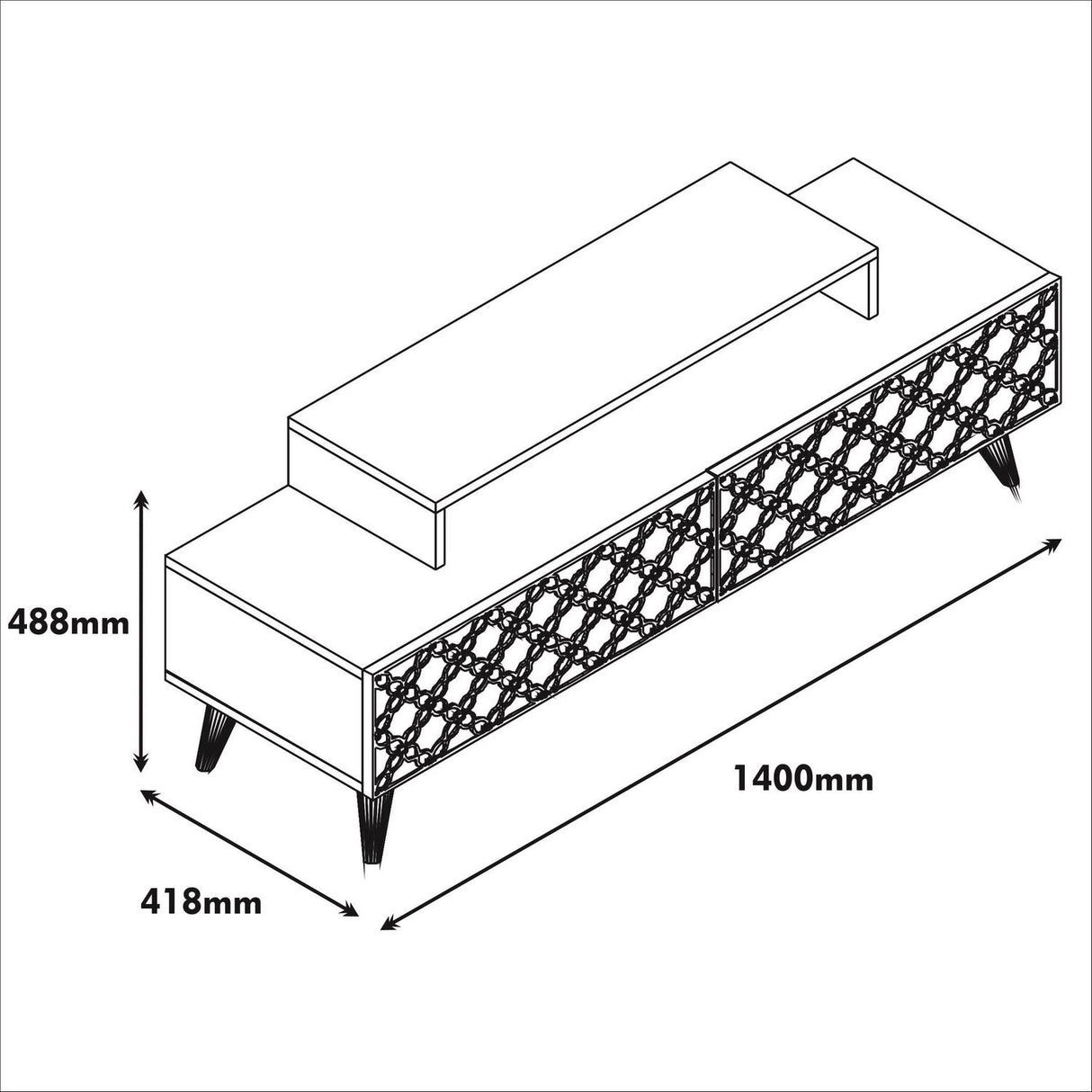 Set mobilă pentru sufragerie City, Diverse culori, 140x42x49 cm - Nuc - Crem | SKU: 845HCT5208 | Set mobilă pentru sufragerie City, 140x42x49 cm, varianta Nuc - Crem, produs pentru amenajarea locuinței, disponibil online în România la CasaMob