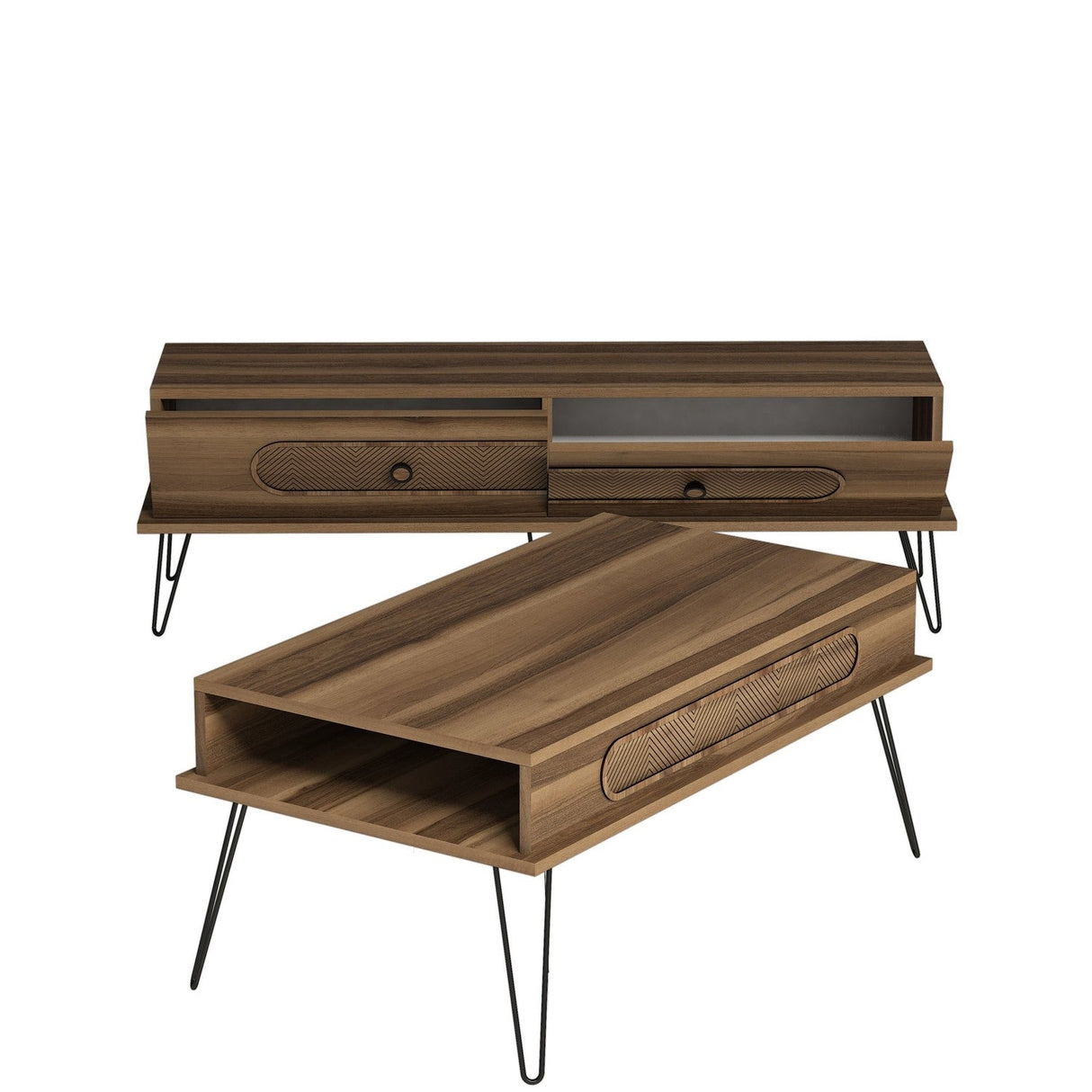 Set mobilă pentru sufragerie Ekol, Diverse culori, 145x37x45 cm - Nuc | SKU: 845HCT5211 | Set mobilă pentru sufragerie Ekol, 145x37x45 cm, varianta Nuc, produs pentru amenajarea locuinței, disponibil online în România la CasaMob
