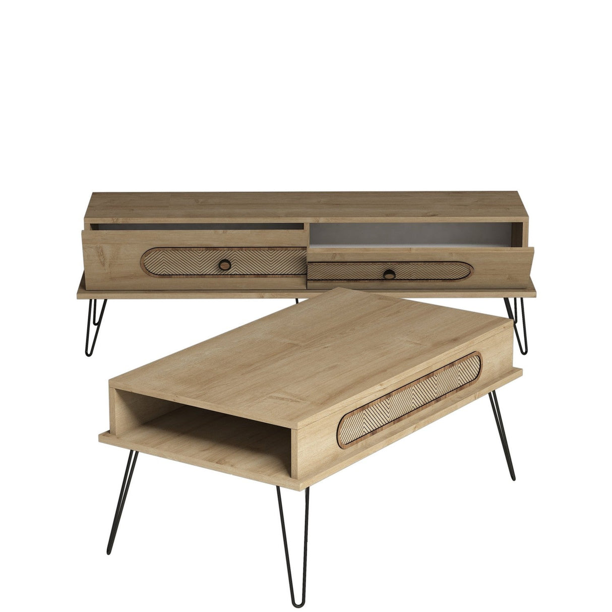 Set mobilă pentru sufragerie Ekol, Diverse culori, 145x37x45 cm - Stejar | SKU: 845HCT5213 | Set mobilă pentru sufragerie Ekol, 145x37x45 cm, varianta Stejar, produs pentru amenajarea locuinței, disponibil online în România la CasaMob
