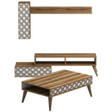 Set mobilă pentru sufragerie Planet, Diverse culori, 150x38x37 cm - Nuc - Alb | SKU: 845HCT5214 | Set mobilă pentru sufragerie Planet, 150x38x37 cm, varianta Nuc - Alb, produs pentru amenajarea locuinței, disponibil online în România la CasaMob