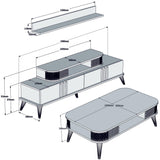Set mobilă pentru sufragerie Eylül, Diverse culori, 168x39x52 cm - Stejar | SKU: 845HCT5222 | Set mobilă pentru sufragerie Eylül, 168x39x52 cm, varianta Stejar, produs pentru amenajarea locuinței, disponibil online în România la CasaMob